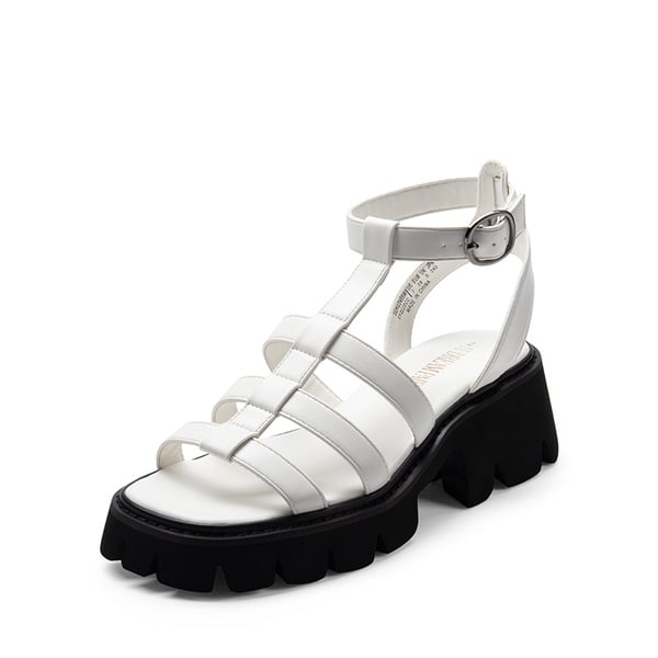 Rugged Lug Platform Sandals - WHITE -  0